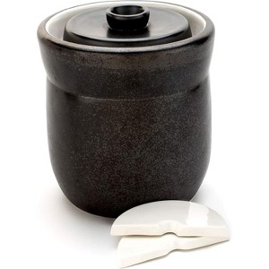 3L Ceramic Fermentation Crock with Weights - All-in-One Stoneware Jar for Sauerkraut, Pickling & Kombucha - 1 of 4