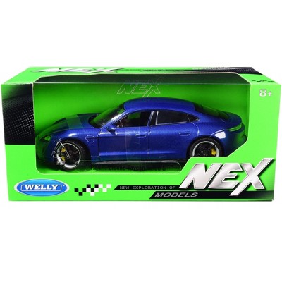 Porsche Taycan Turbo S Blue Metallic "NEX Models" 1/24 Diecast Model Car by Welly