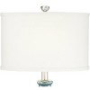 Possini Euro Design Mia Modern Coastal Table Lamp 25" High Blue Glazed Drip Ceramic with Table Top Dimmer Off White Fabric Oval Drum Shade for Bedroom - 3 of 4