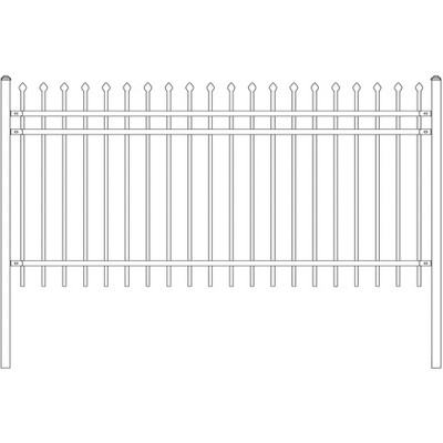 Rome Style Black Steel Garden Fence 8 x 4 ft