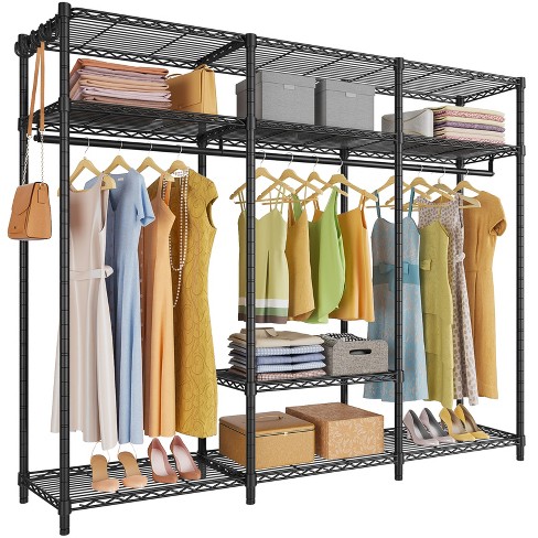 Vipek V12 Medium Heavy Duty Rolling Garment Rack 3 Tiers Clothes Rack  Freestanding Wardrobe Closet Storage Rack : Target