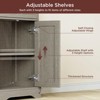 Storage Cabinet with Drawers and Adjustable Shelves, Small Floor Storage Cupboard, Grey - 4 of 4