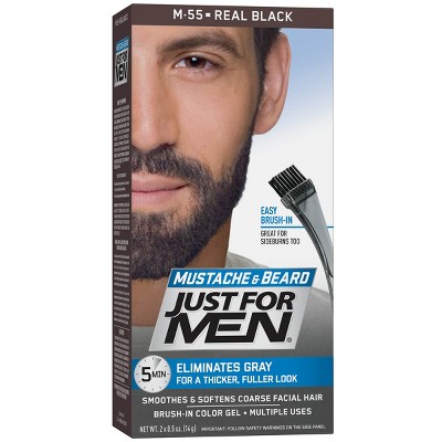 Just For Men Mustache and Beard Men's Hair Color, Real Black M-55
