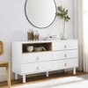 DOMETOUR 5 Drawer Wooden Storage Cabinet with Leather Handles, Modern Multifunctional Organizer for Home or Office - 2 of 4