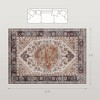 Area Rug Machine Washable Non-Slip Boho Medallion Print Carpet for Living Room and Bedroom, Tawny Brown - 3 of 4