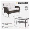EAGLE PEAK Rustic Veranda Patio Bistro Set, Outdoor Wicker Furniture - 3 of 4