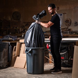 Plasticplace 65 Gallon Trash Bags, Black, (100 Bags) - 1 of 4
