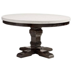 Nolan Dining Table White Marble/Salvage Dark Oak - Acme Furniture - 1 of 4