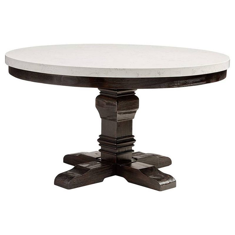 Nolan Dining Table White Marble/Salvage Dark Oak - Acme Furniture, 4 of 7