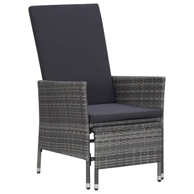 vidaXL Patio Lounge Set - 2 Piece with Cushions in Anthracite - Poly Rattan Construction in Gray - Ideal for Outdoor Use - Comes with Coffee Table