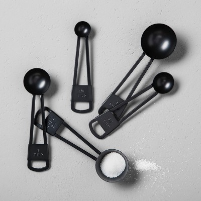 5pc Measuring Spoon Set Matte Black - Hearth &#38; Hand&#8482; with Magnolia