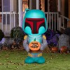 Star Wars Airblown Inflatable Boba Fett with Pumpkin, 3.5 ft Tall, Green - 2 of 4