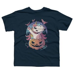 Boy's Design By Humans Spooky Unicorn Funny Cute Magic Halloween By EduEly T-Shirt - 1 of 3