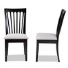 Set of 2 Minette Dining Chair Gray/Espresso - Baxton Studio: Solid Wood Frame, Foam-Padded, Modern Design - image 3 of 4