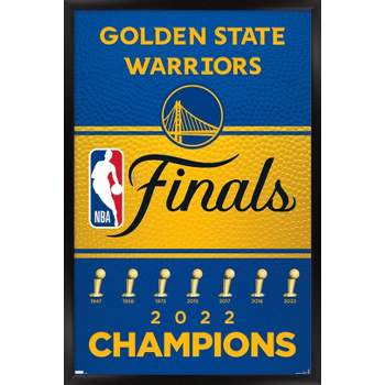 Trends International NBA Golden State Warriors - 2022 NBA Finals Champions  Framed Wall Poster Prints Black Framed Version 22.375 x 34