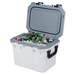 Costway 53 QT Ultra-Light Injection Molded Cooler with 2 Handles & Bottle Opener for 6 Days White/Brown - 1 of 1