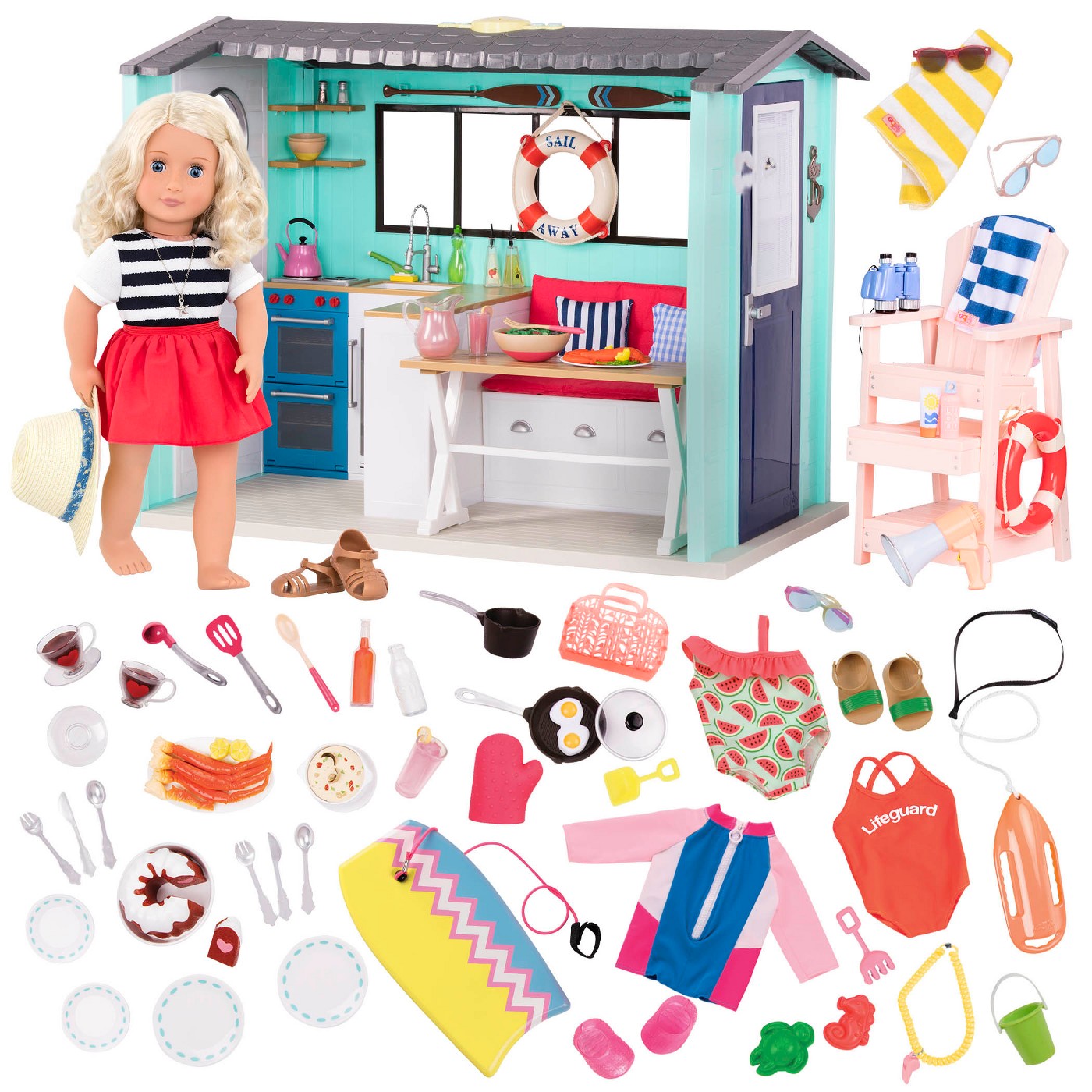 Our Generation Deluxe Beach House Set with Clarissa Doll - image 1 of 8