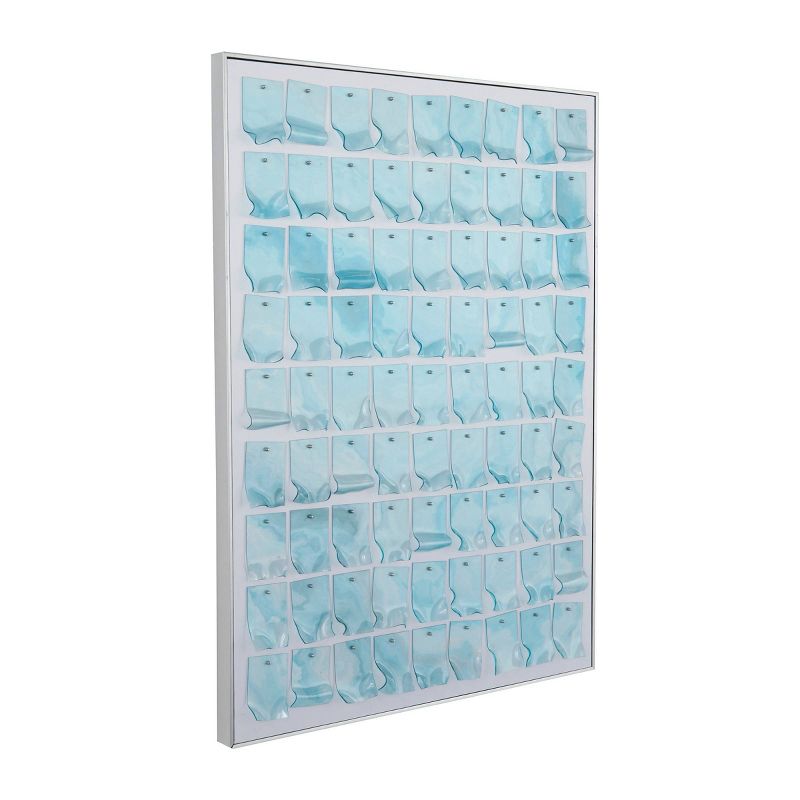 Acrylic Geometric Framed Wall Art with Silver Frame Blue - The Novogratz, 4 of 7