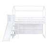 YOOCOZZ Kids’ House Loft Bed with Storage Shelves and Rack, Ladder and Slide and Light - 2 of 4