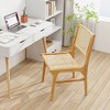 Costway 1/2 PCS Rattan Dining Chair with  Natural Cane Woven Backrest & Seat & Teak Wood Frame - 4 of 4