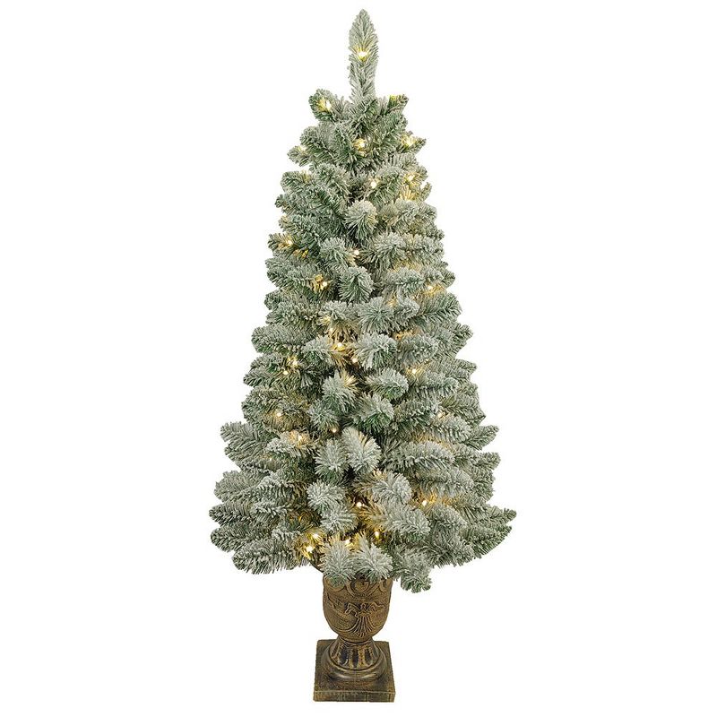 Kurt Adler 4-Foot Pre-Lit Warm White LED Pine Tree In Urn, 1 of 2