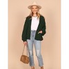 Coolmee Women's Open Front Chunky Knit Cardigan Loose Lantern Long Sleeve Oversized Sweater Coats with Pocket - 3 of 4