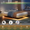 NicBex King/Queen Natural Wood Floating Bed Frame with LED Lights,Wave Wood Texture Platform Bed for Bedroom,No Box Spring Needed - 4 of 4