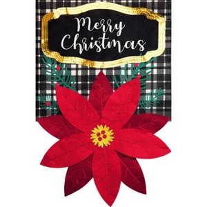 Briarwood Lane House Flag 40x28 For Outdoor Merry Christmas Poinsettia Burlap For Christmas House Flag - 1 of 4