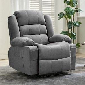 Oversized Rocker Recliner Chair,Modern Manual Oversized Recliner Chairs w/Armrest, Backrest, 2 Cup Holders, Side Pocket,Lazy Chair for Living Room - 1 of 4
