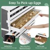 Wooden 8-compartment nesting box for egg laying with 2 rolling egg collection drawers and 4 ventilation holes, 2 collapsible perches - 3 of 4