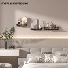 Attop Moon Phase Wall Shelves Brown Black, 3 Pack Small Floating Book Plant Shelves for Bedroom Kid Room - 2 of 4