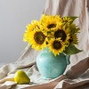GlasFlength Artificial Plants Small Fake Plants Artificial Cream Sunflower Faux Plants for Indoor Home Decoration, Yellow, 16"*12"*6" - 4 of 4