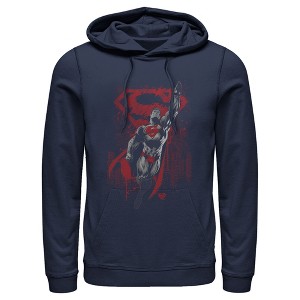 Men's Superman Grunge Hero Flight Pull Over Hoodie - 1 of 3