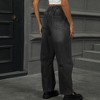 BLUEMING Barrel Jeans for Women Trendy High Waist Casual Wide Leg Baggy Stretch Denim Trouser Ankle Pants - 2 of 4