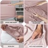 6 Piece Brushed Microfiber Bed Sheets with Embroidery & Plain Pillowcases Hotel Luxury 16 Inches Deep Pockets Solid Sheet Set - Lux Decor Collection - image 4 of 4