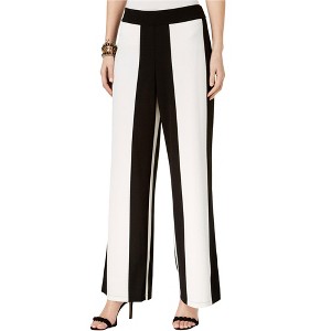 I.N.C International Concepts Womens Striped Casual Wide Leg Pants, White, Small - 1 of 1