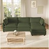 Hyleory Cozy Corduroy L-Shaped Sectional Sofa with Movable Ottoman - Soft Touch, Space-Saving Design - 3 of 4