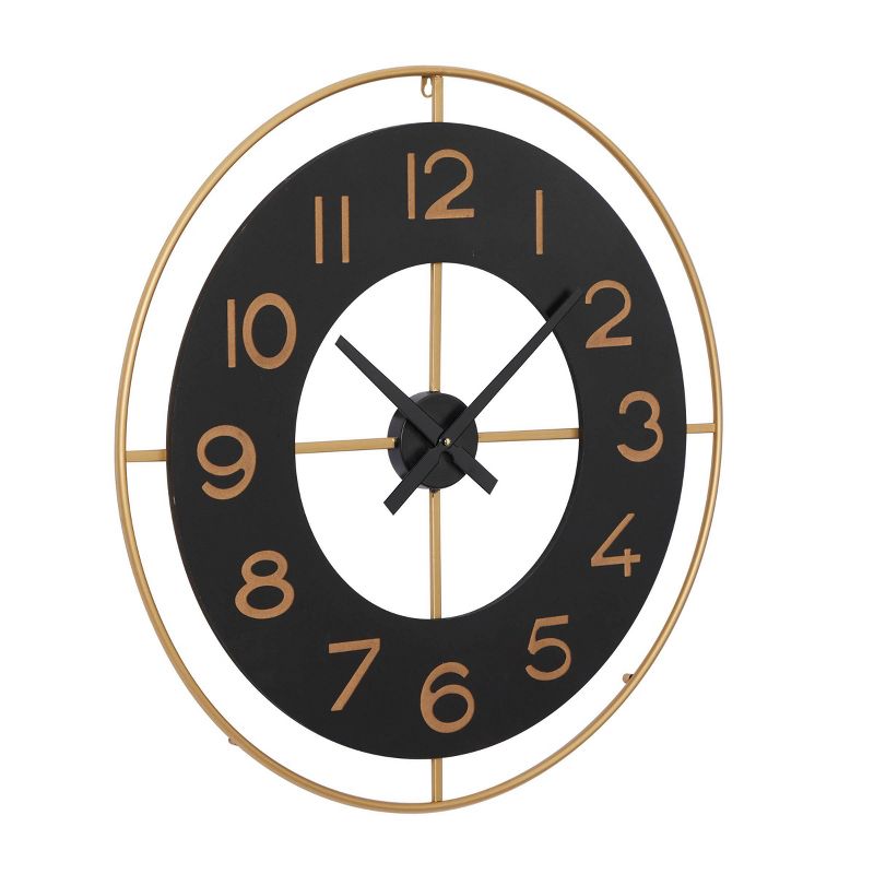28&#34;x28&#34; Metal Wall Clock with Gold accents Gold - Olivia &#38; May, 5 of 8