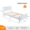 Karl Home Wood Bed Frame Twin Size Platform Bed with Headboard White - 2 of 4