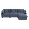 NicBex Couches for Living Room 112.6" Modular Sectional Sofa Modern L-Shape Corduroy Upholstered Sofa Couch with Side Storage Pockets, Blue - 2 of 4