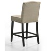 Set of 2 Beige Fabric Counter Height Chairs with Black Finish Legs - 2 of 4