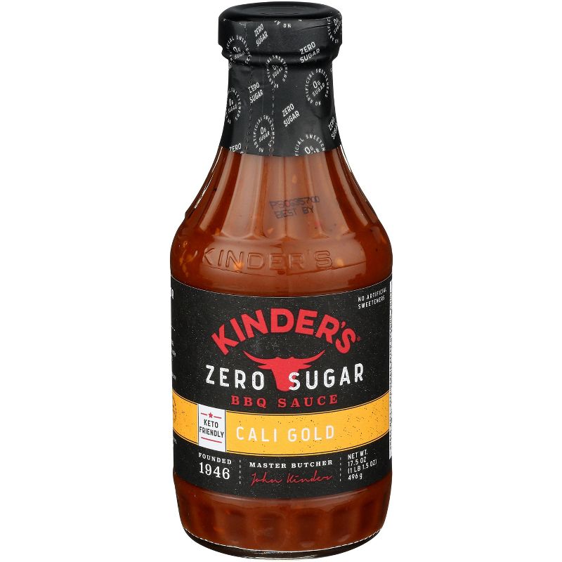 Kinders BBQ Sauce Cali Gold No Sugar - Case of 6 - 17.5 oz, 1 of 2