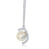 Bella Silver Sterling Silver 18mm FWP Pronged Rope Design CZ Necklace - Silver - 16+2 Inch - 2 of 3