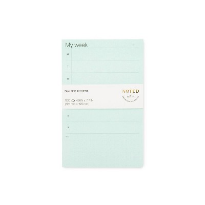 Undated Post-it Weekly Planner Notepad 100 Sheets- Turquoise