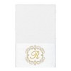 Linum Home Textiles 100% Turkish Cotton MONICA Gold Thread 2PC Embellished Hand Towel Set - 2 of 3