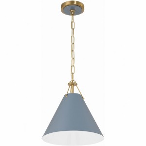 Crystorama Lighting Xavier 1 - Light Pendant in  Vibrant Gold/Blue - 1 of 2