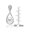 Guili Sterling Silver Drop Earrings with Freshwater Pearl and Cubic Zirconia in Rhodium or 14K Gold Plating for a Graceful, Chic, and Timeless Look - 3 of 4