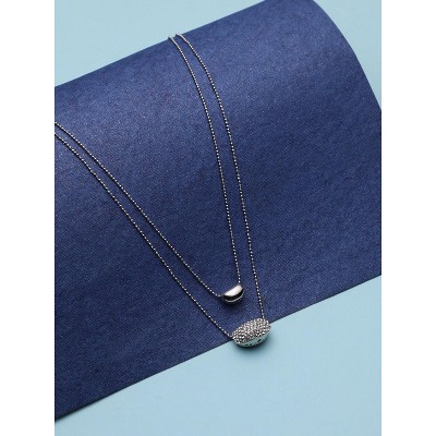Women's Bling Bean Multi-Strand Necklace - Chalice Silver