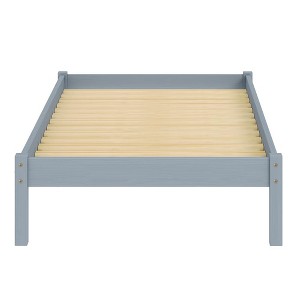 DOMETOUR Pine Solid Wood Basic Platform Bed Twin Grey - 1 of 4