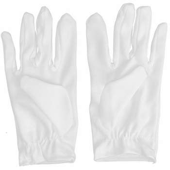 Rubie's White Stretch Nylon Santa Gloves One Size Fits Most : Target